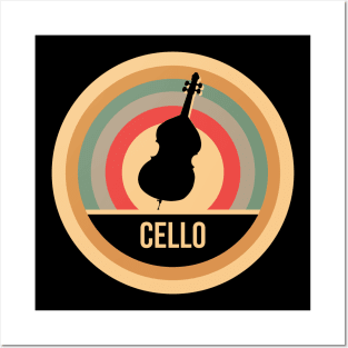 Retro Vintage Cello Gift For Cellists Posters and Art